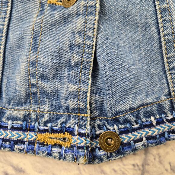 Vintage Liz Claiborne Denim Vest Western Embroidered Trim Preppy size Medium - Picture 8 of 16